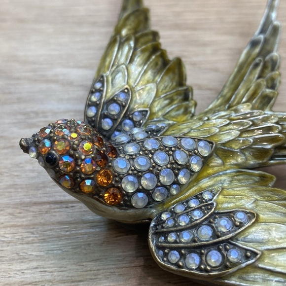 Enamel Swallow Lidded Trinket Box - Picture 4 of 11